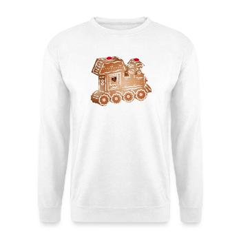 verzierte Lebkuchen Lokomotive für Weihnachten - Unisex Pullover - Weiß - Vorne