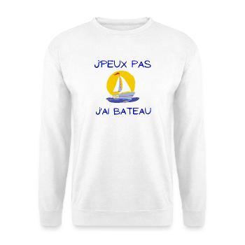 bateau à voile, voilier, fan de voile - Sweat-shirt Unisexe - blanc - Devant