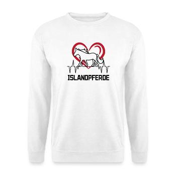 Horse Love Heart Icelandic Horses Stallion - Unisex Sweatshirt - white - Front