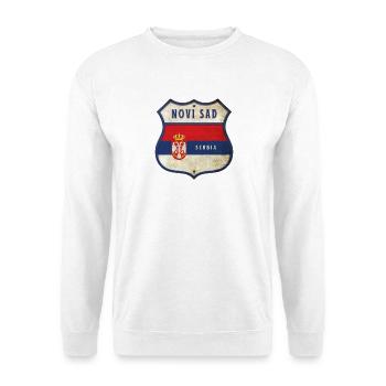 Novi Sad Serbien Wappen Flaggen Design - Unisex Pullover - Weiß - Vorne