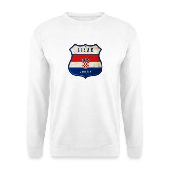 Sisak Croatia flag coat of arms design - Unisex Sweatshirt - white - Front