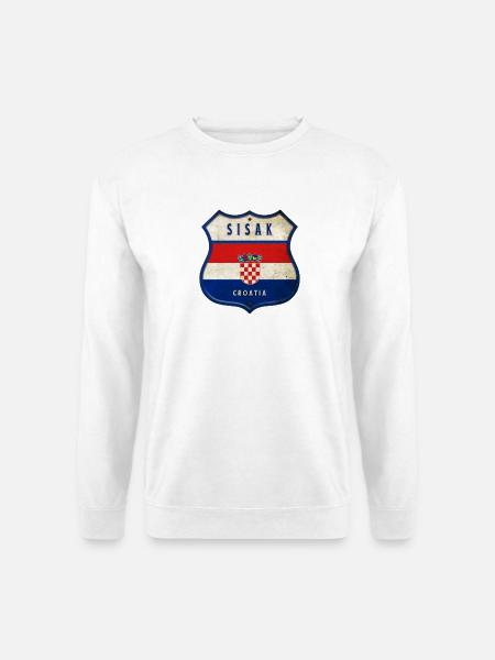 Sisak Kroatien Flaggen Wappen Design - Unisex Pullover - Weiß