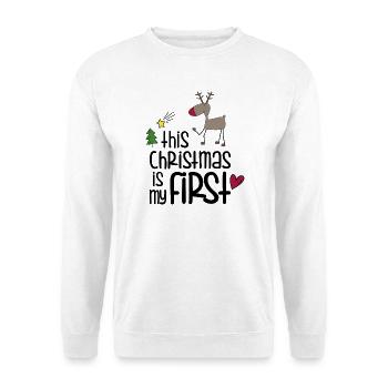 Playful Reindeer Christmas Motif - Unisex Sweatshirt - white - Front