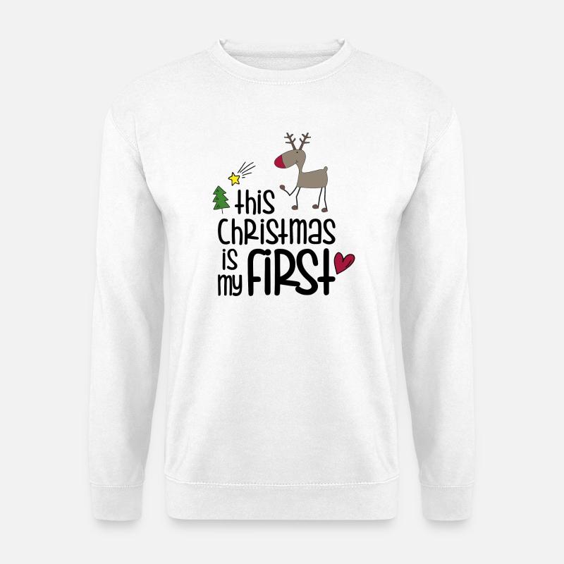 Verspielter Rentier-Weihnachtsmotiv - Unisex Pullover - Weiß