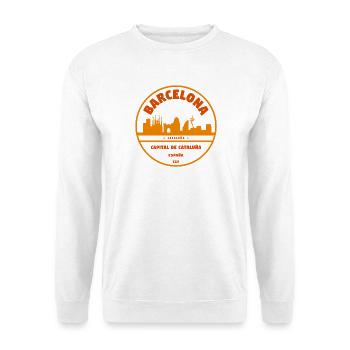 Barcelona Skyline Emblem - Unisex Pullover - Weiß - Vorne
