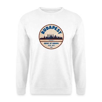 Écusson vintage du Budapest Cœur d’Europe - Sweat-shirt Unisexe - blanc - Devant