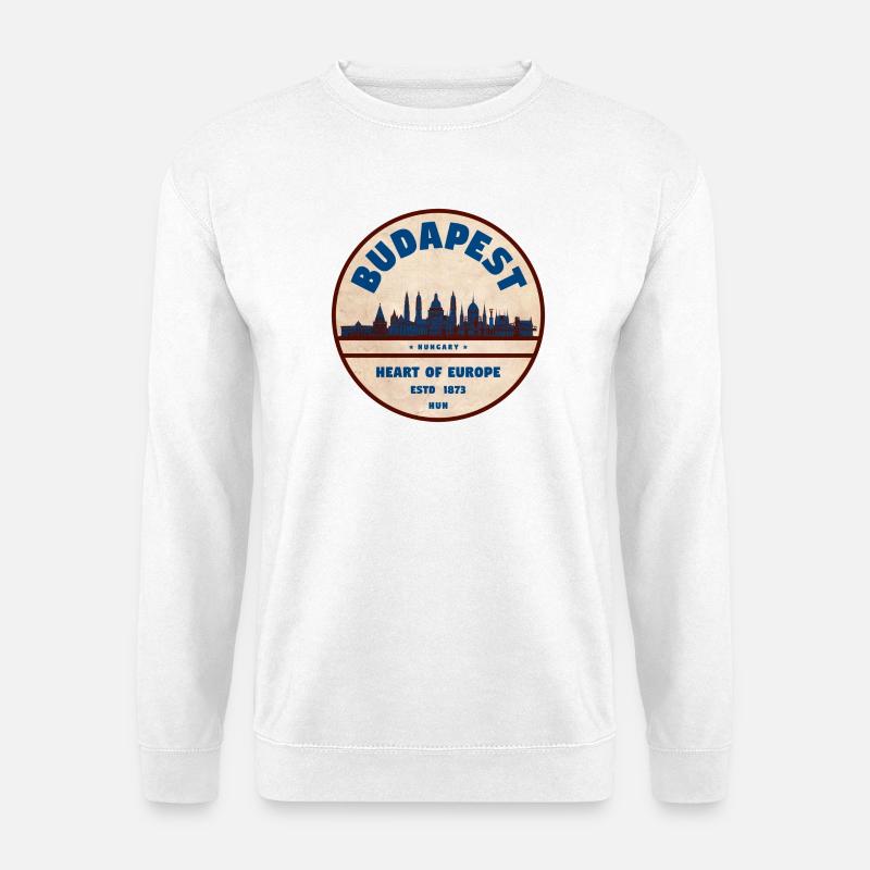 Budapest Herz Europas Vintage Badge - Unisex Pullover - Weiß
