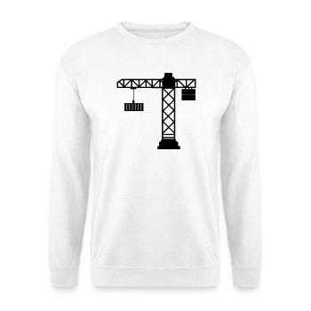 Crane with sea container - Unisex Sweatshirt - white - Front