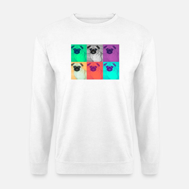 Pop Art Conception de chien - Sweat-shirt Unisexe - blanc