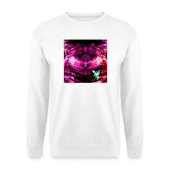 Kaleidoskopische Tie-Dye Schmetterling - Unisex Pullover - Weiß - Vorne