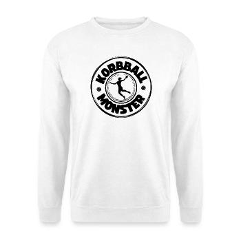 Korbball Monster (schwarze Schrift) - Unisex Pullover - Weiß - Vorne