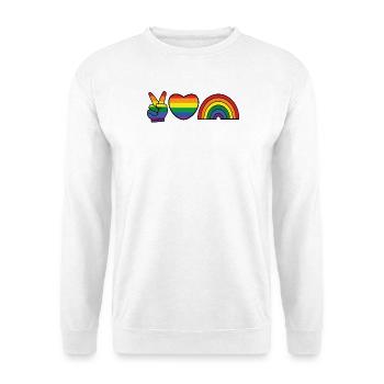Rainbow Heart Equality Lgbt Homo - Unisex Sweatshirt - white - Front