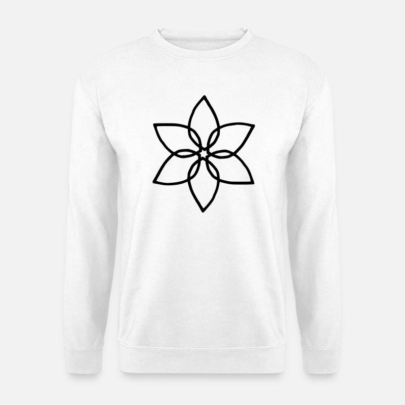 wunderschöne symetrische Blume - Unisex Pullover - Weiß