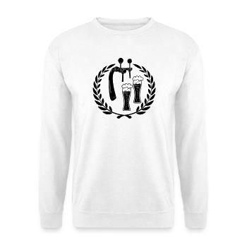 Beer tap with beers in laurel wreath - Unisex Sweatshirt - white - Front