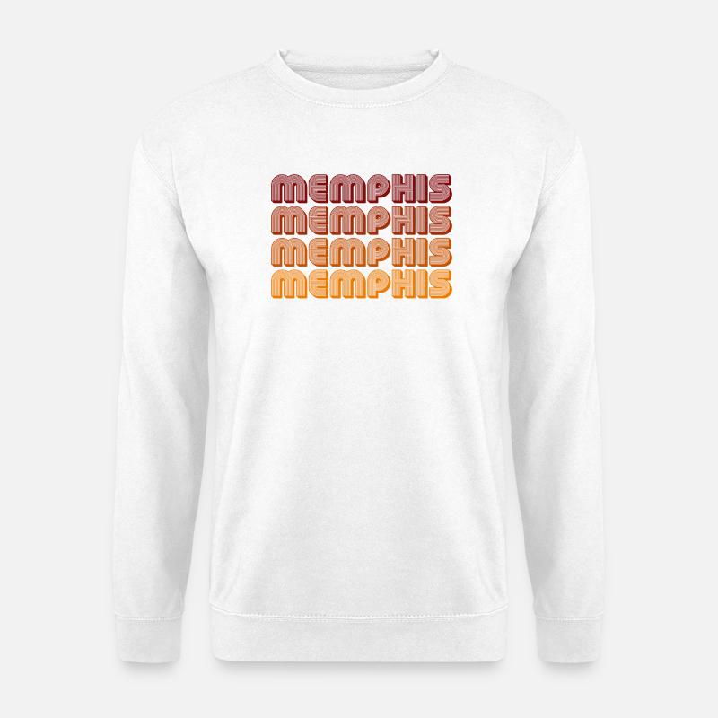 Memphis Gradient Text Repeat - Unisex Pullover - Weiß