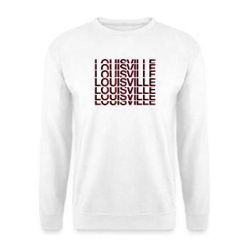 Louisville Grid Neon Schriftbild - Unisex Pullover - Weiß - Vorne