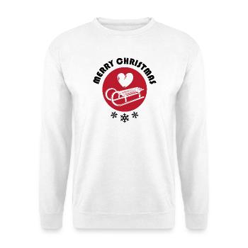 merry christmas Schnee Symbol Schlitten Winter - Unisex Pullover - Weiß - Vorne