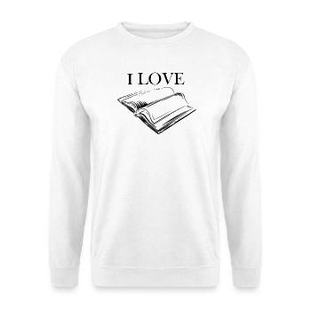 i love books book book books love symbol reading - Unisex Sweatshirt - white - Front
