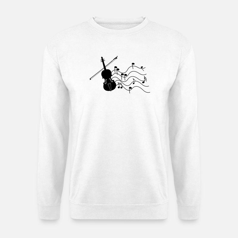 Violon avec notes - Sweat-shirt Unisexe - blanc