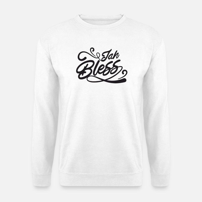 Jah Bless Script - Unisex Sweatshirt - white