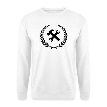 Tool logo for construction worker - Unisex Sweatshirt - white - Front