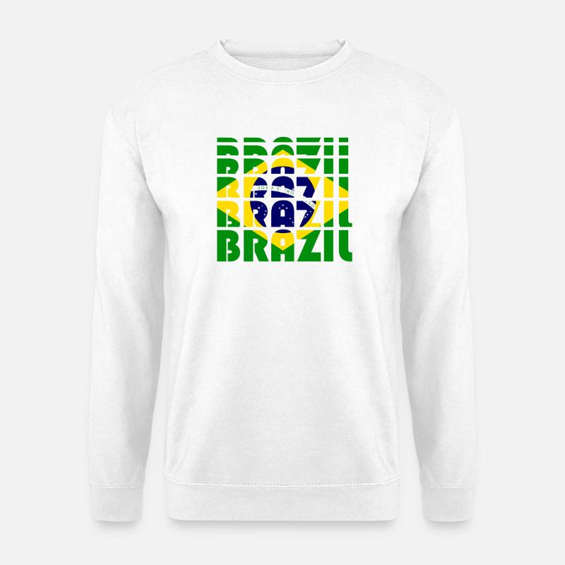 Brasilien Flaggen Grid Muster - Unisex Pullover - Weiß
