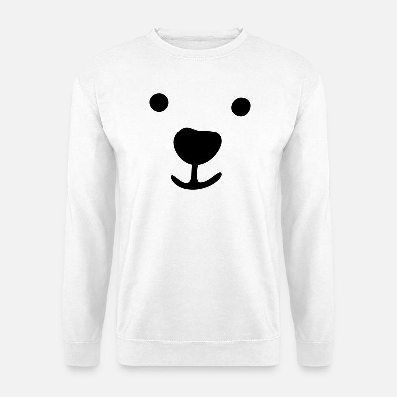 Eisbär Gesicht Weihnachten Geschenkidee Kind Comic - Unisex Pullover - Weiß