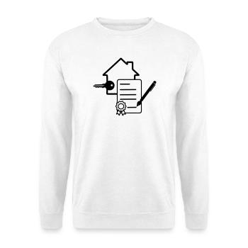 House and contract signing - Unisex Sweatshirt - white - Front