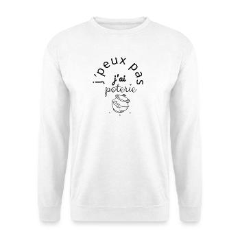 J'Peux Pas J'Ai Poterie - Sweat-shirt Unisexe - blanc - Devant