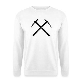 Two pickaxes crossed - Unisex Sweatshirt - white - Front