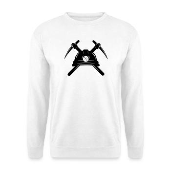 Zwei Spitzhacken mit Helm gekreuzt - Unisex Pullover - Weiß - Vorne