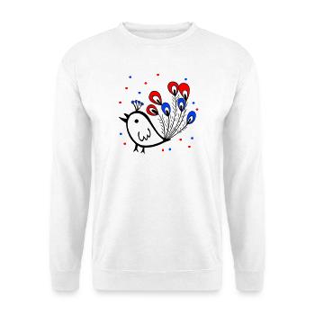 Karneval, Fasching, Spatz - Unisex Pullover - Weiß - Vorne