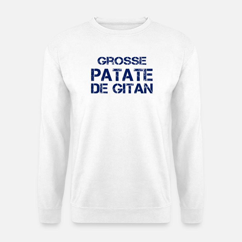 Grosse Patate de Gitan (bleu) - Sweat-shirt Unisexe - blanc