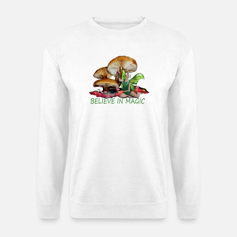 Glaub an Magie im Pilzwald - Unisex Pullover - Weiß