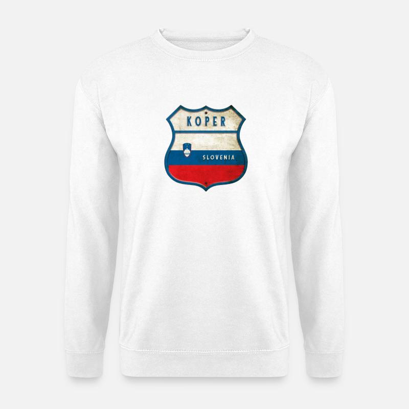Koper Slowenien Flaggen Wappen Design - Unisex Pullover - Weiß