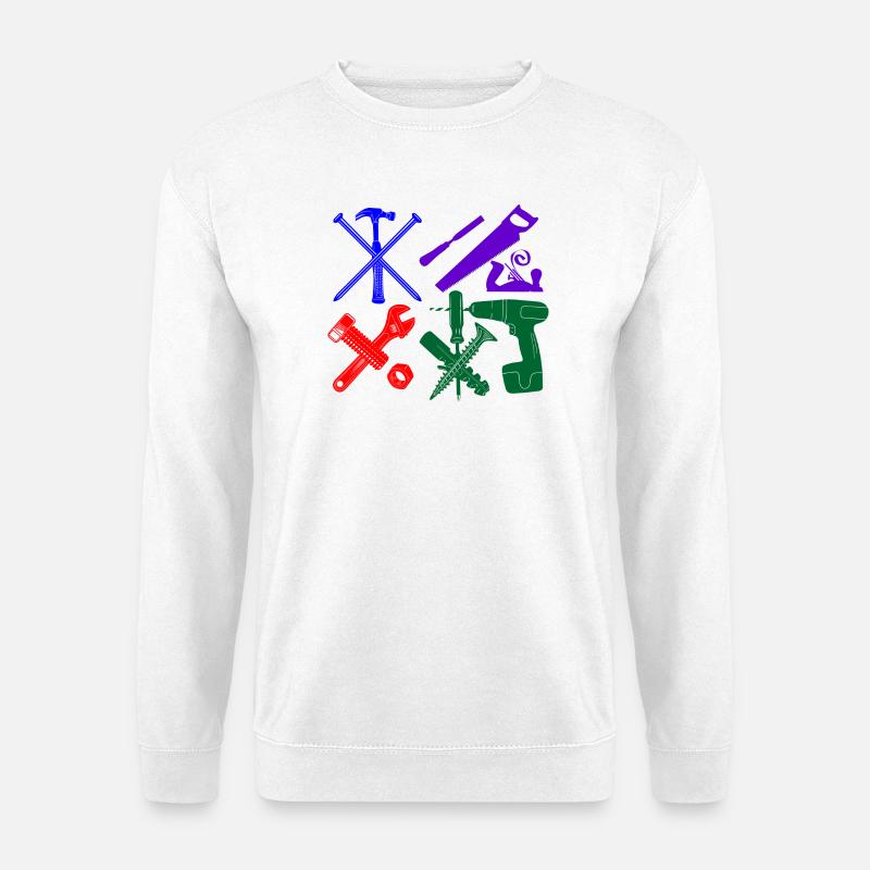 Farbe des Bauarbeiterwerkzeugs - Unisex Pullover - Weiß