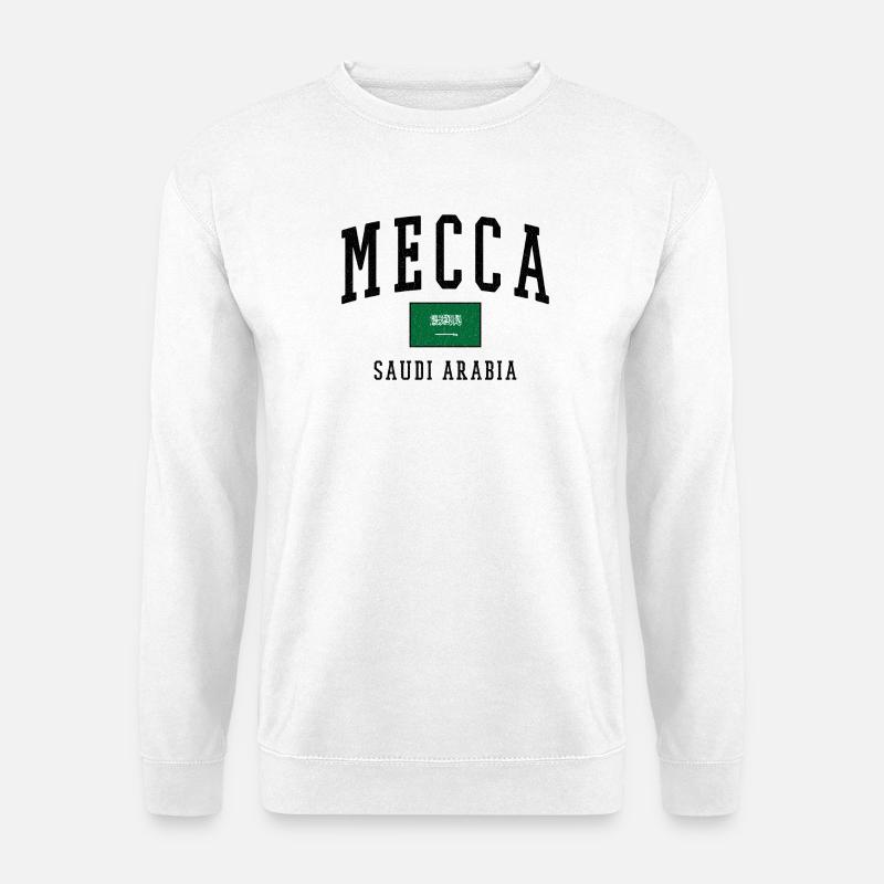 Mecca Saudi Arabien Flagge Design - Unisex Pullover - Weiß