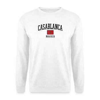 Casablanca Marokko Flaggenmotiv - Unisex Pullover - Weiß - Vorne