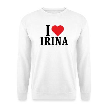 t-shirt J’aime Irina idée cadeau t-shirt - Sweat-shirt Unisexe - blanc - Devant
