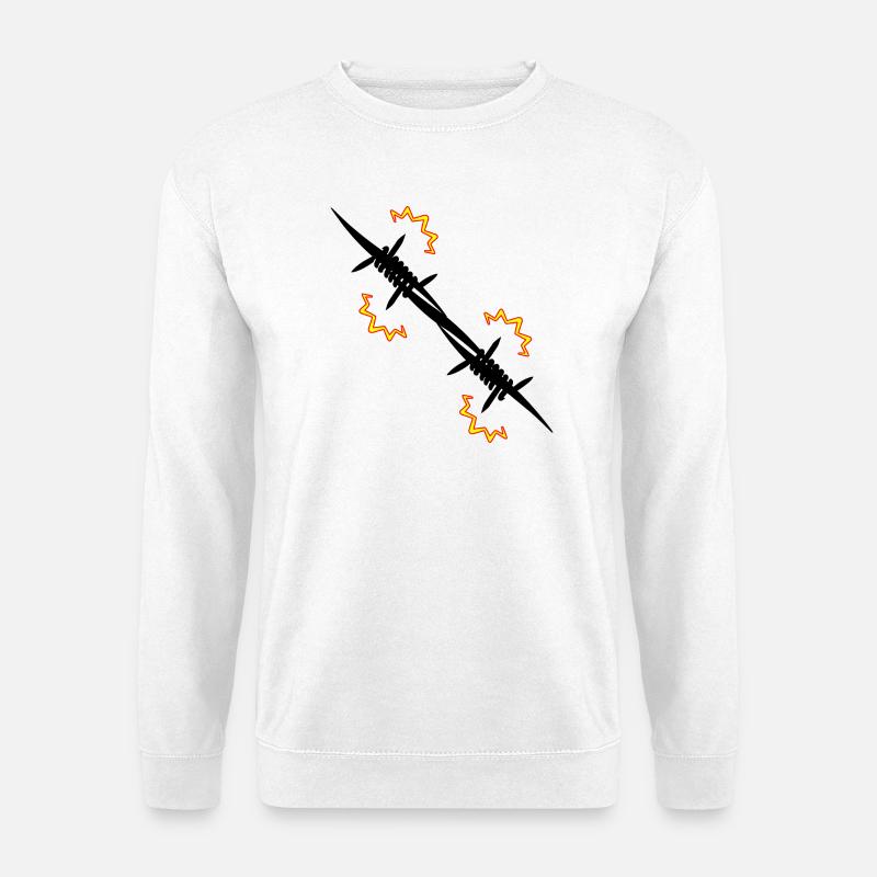 Elektrozaun Stacheldraht - Unisex Pullover - Weiß