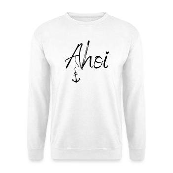 Maritime Mode mit Ahoi und Anker - Unisex Pullover - Weiß - Vorne
