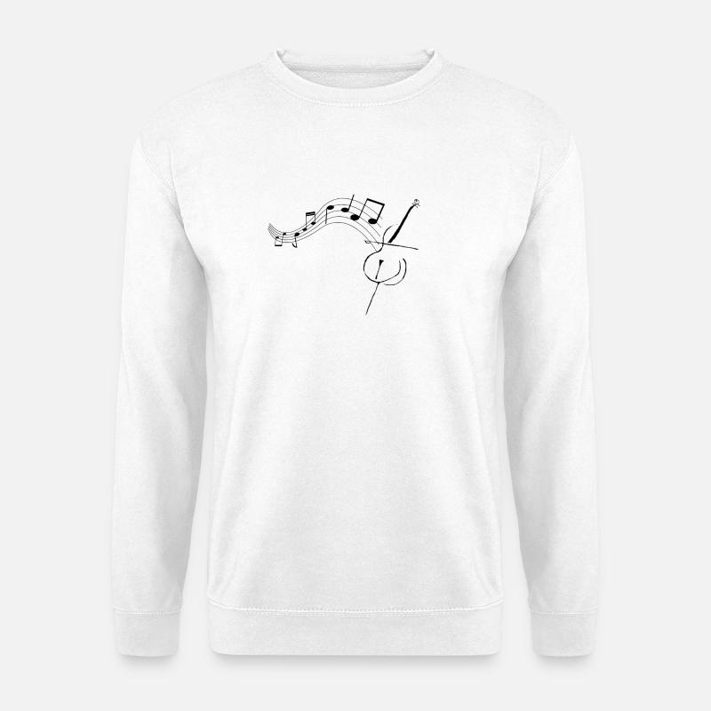 Cello with notes1 - Unisex Sweatshirt - white