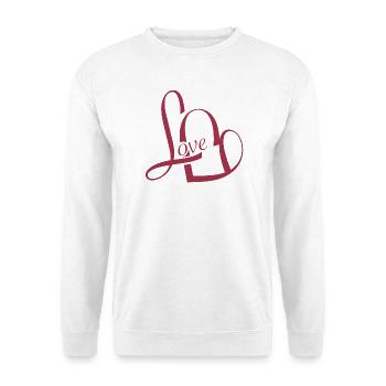 romantic Valentine's Day typography in red - Unisex Sweatshirt - white - Front