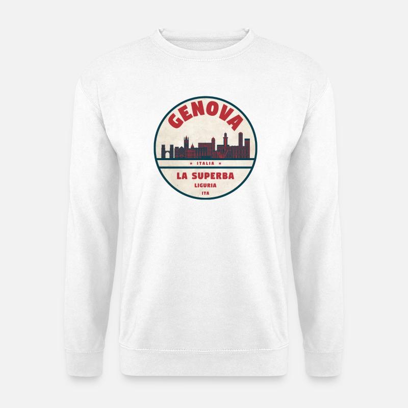 Genova Skyline Roundel - Unisex Pullover - Weiß