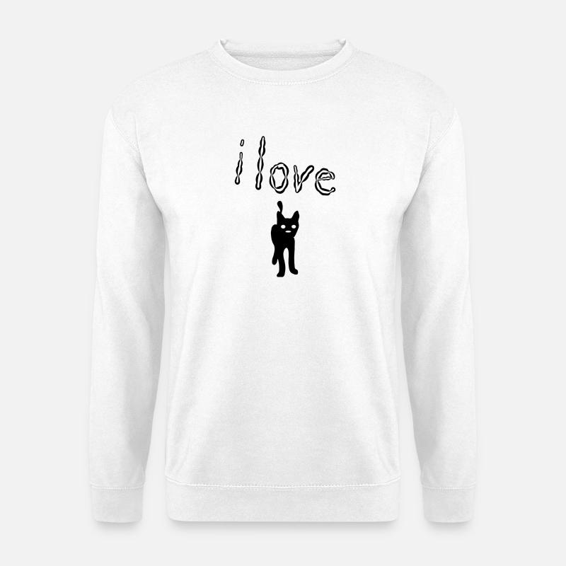 ICH LIEBE KATZEN - Unisex Pullover - Weiß