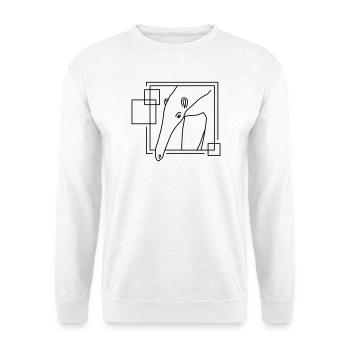 Fourmilier en forme géométrique - Conception d’art au trait - Sweat-shirt Unisexe - blanc - Devant
