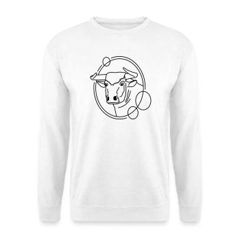 Taureau en forme géométrique - Conception d’art au trait - Sweat-shirt Unisexe - blanc - Devant