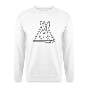 Lapin en forme géométrique - conception d’art au trait - Sweat-shirt Unisexe - blanc - Devant