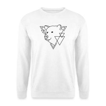 Bear in Geometric Shape - Line Art Design - Unisex Sweatshirt - white - Front
