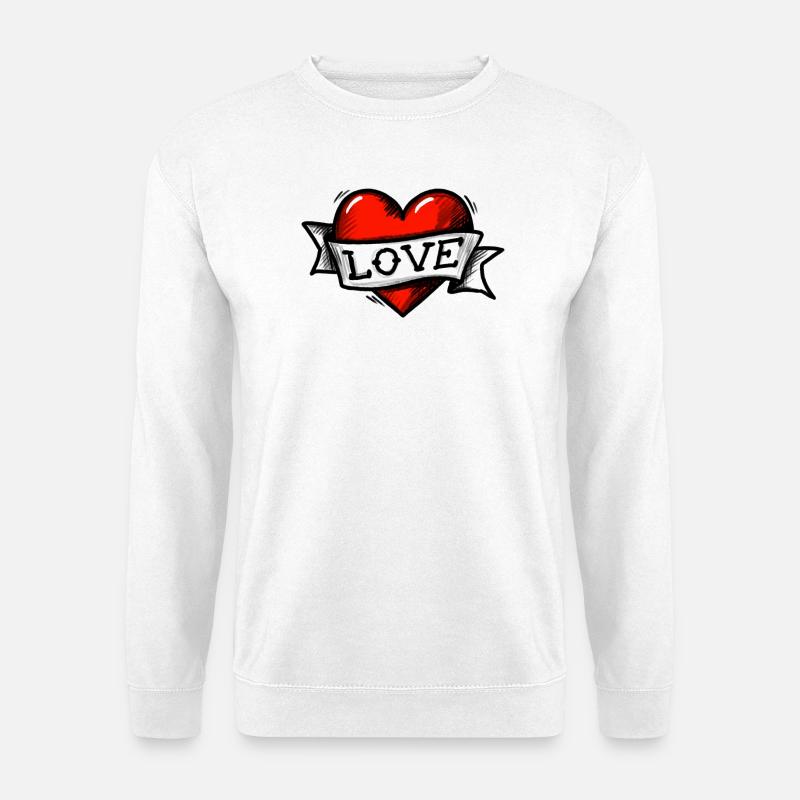 Herz - Band - Love - Unisex Pullover - Weiß